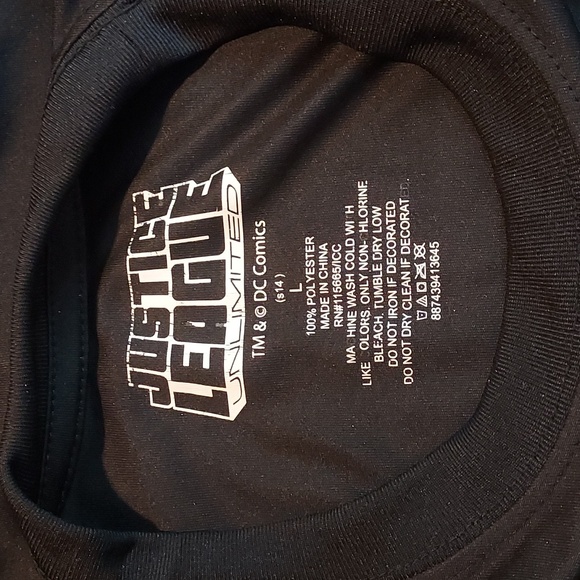 Justice League Unlimited DC Comics Black Long Sleeve Hero Shirt Size Large - Picture 6 of 6